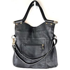 Valentina Made in Italy Pebble Leather Cross Body Bag Satchel Top handle